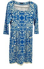 J. McLaughlin Catalina Cloth Dress Size XS Stretch Floral 3/4 Sleeve Pockets 