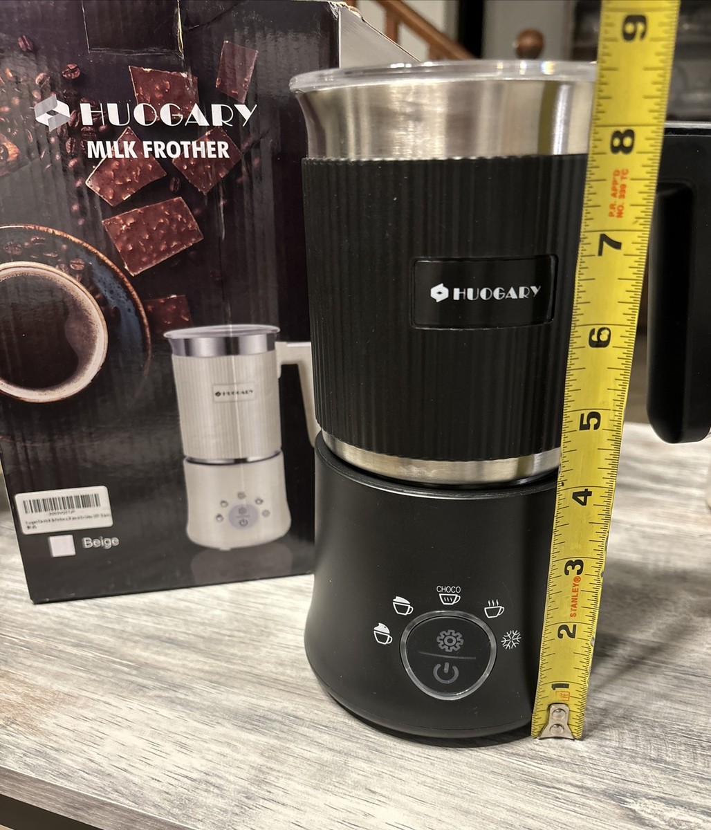 HUOGARY Milk Frother Black Cappuccino Macchiatos Latte Hot Chocolate