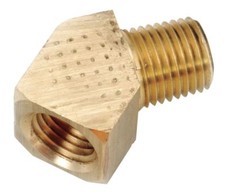 Brass Pipe Fitting 45 Elbow 1/4" MPT x 1/4" FMPT