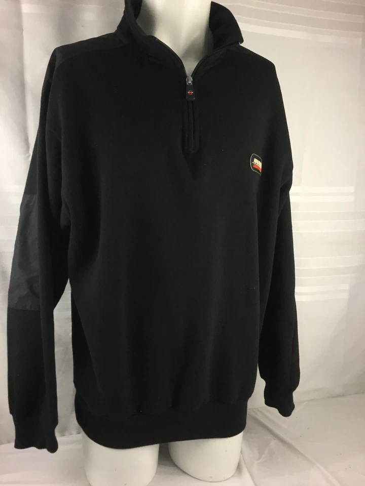 Pullover Nautica Competition Grande Negro 1/4 Cremallera Algodón Poli Usado en Excelente Condición YGI 61tt Foto 2 de 4