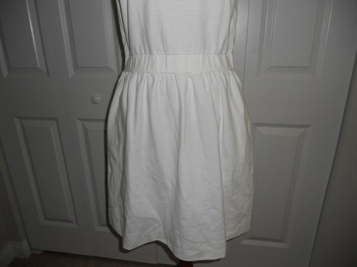 ABITO NUOVO CON ETICHETTE MADEWELL 1937 PIERSIDE IN BIANCO PERLA SENZA MANICHE TAGLIA LARGE - Foto 3 di 11