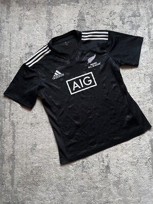 AIG UNITED BLACK Tシャツ　ニージーランドAll blacks Adidas All Blacks Rugby Jersey National rugby T-shirt 2013 ( L