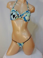 Exotic dancer stripper small multicolor 2 piece bikini dance outfit - dancewear