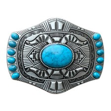 Zinc alloy belt buckle, turquoise Bohemian belt buckle, Western style