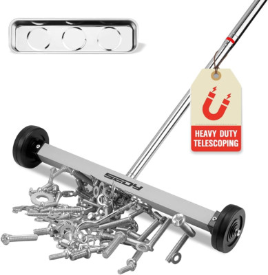 Magnet Sweeper Magnetic Nail Roller: 17-Inch Heavy Duty Magnet Nail Pickup 
