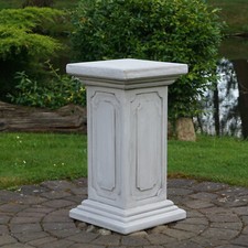Podest 39 x 39 cm Sockel Steinsäule 72 cm 100 kg Grau Weißbeton frostsicher