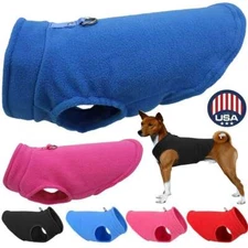 Fleece Dog Vest Sweater Warm Pullover Puppy Coat Jacket with Leash Attachment US