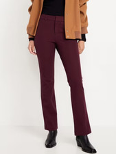 Old Navy High Rise Pixie Flare Pants Womens 6 Burgundy Stretch NEW