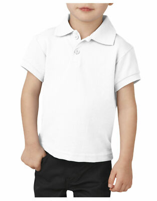 Authentic Galaxy School Uniform White Polo Shirt Kid's Size 4T (Lot of 2)