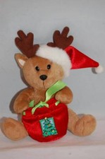 Christmas Teddy Bear Santa Hat Antlers Gift Bag G A C Plush 7" Toy Lovey 2001