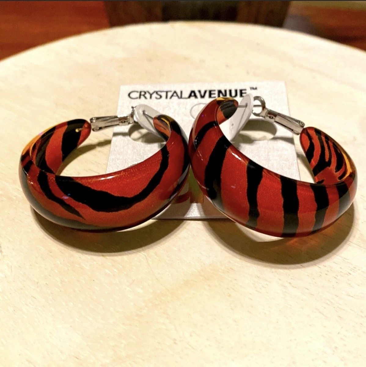 Crystal avenue hoop earrings deals