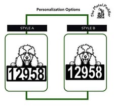 Poodle Address Sign - Detailed Dog Design with Custom House Numbers - Made in US