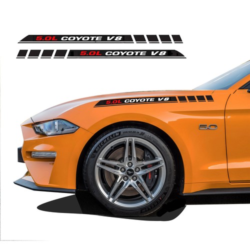 5.0L Coyote V8 Car Engine Hood DECALS Emblem stickers for Mustang GT 19