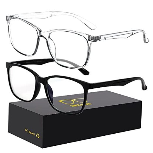 Oilway Blue-Light Blocking Glasses Computer A1 Black + Transparent Clear