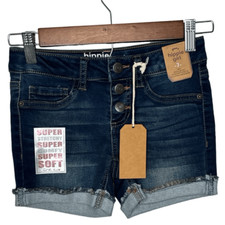 Hippie Girl Midi Regular Rise Jean Shorts Girls NWT