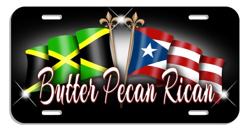 Jamaica Puerto Rican Unity Flags Auto License Plate Personalize Many Colors - Picture 10 of 16