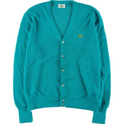 80s-90s usa製 LACOSTE blue knit cardigan Chemise Lacoste vintage blue knit cardigan sweater rare | eBay