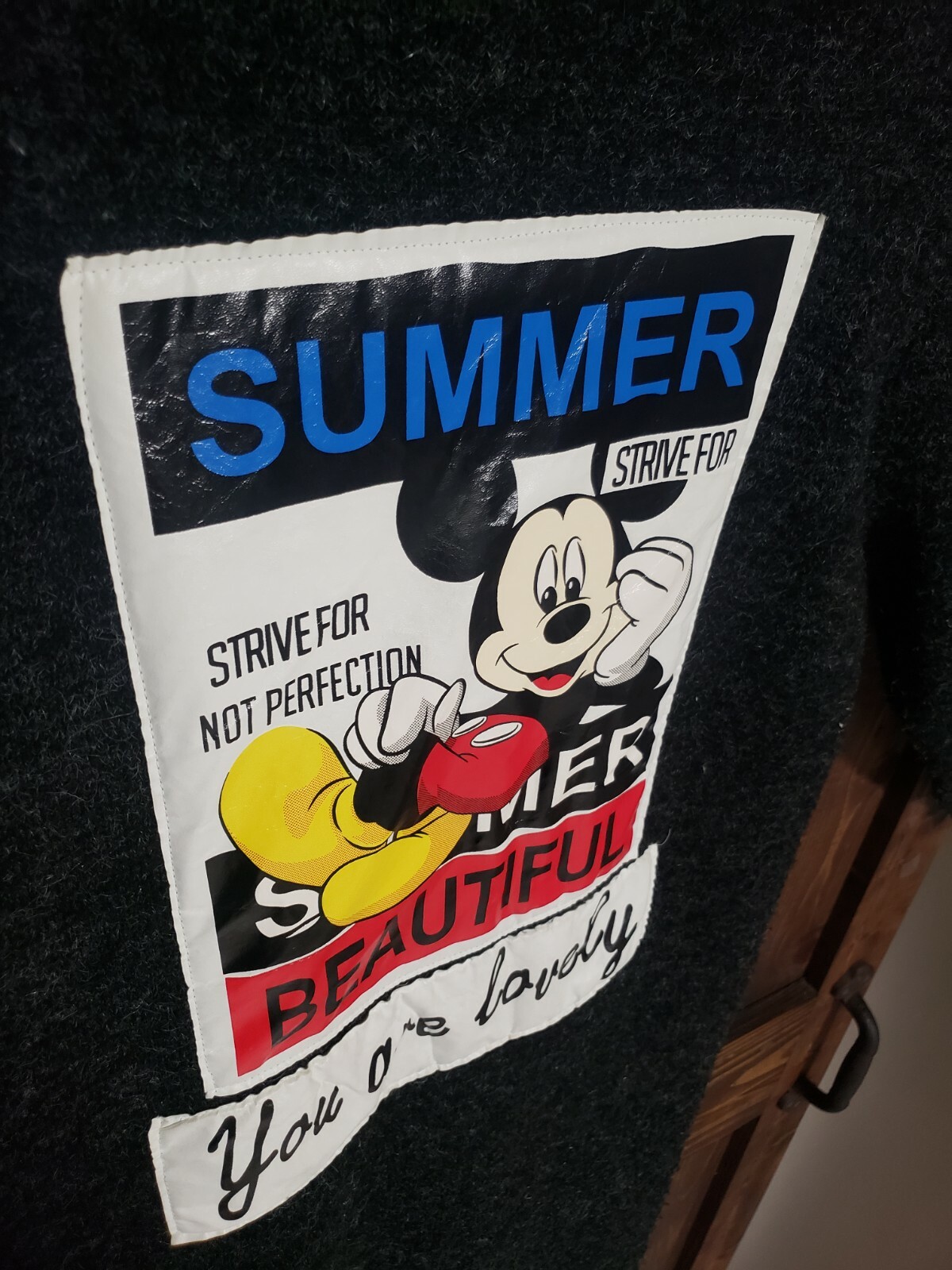 RARE Disney Mickey Mouse Wool Blend Long Jacket / Coat Women's Size M-L Custom image 10