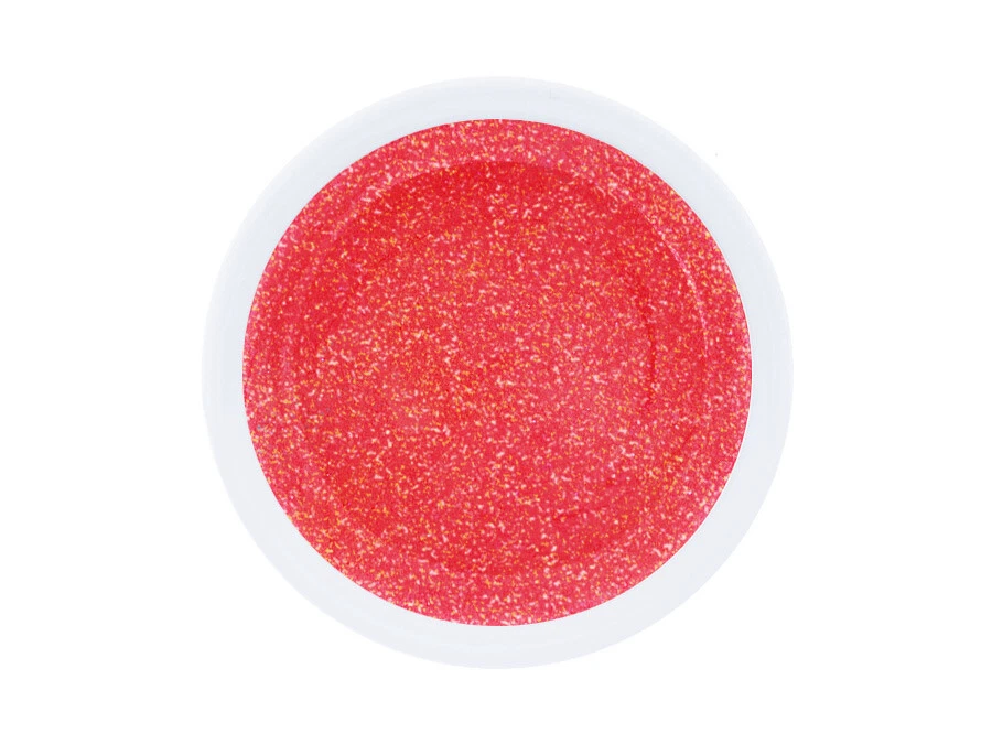 UV LED Effekt Gel GOLD GLITTER RED Glitzer Farbgel Color Nail Art Modellage Rot - Bild 2 von 3