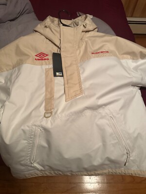 Supreme Umbro Hooded Anorak White/Tan Size Large Soccer Streetwear