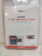 SanDisk Micro SDHC Card With Adapter 4GB Verizon Wireless New