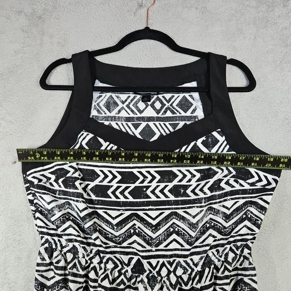 AGB Mujeres Blanco y Negro Sin Mangas Geométrico Cambio Vestido Bolsillos Talla P/L Usado en Excelente Condición Foto 4 de 4