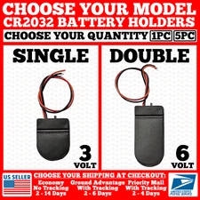 Battery Holder CR2032 Button Cell Case ON/OFF Switch Coin 3/6 Volt Output 2032