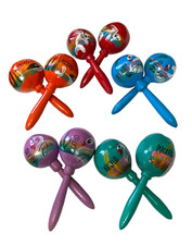 5 PAIRS MARACA SHAKERS , PARTY FAVORS, MEXICO , SMALL, NOISE MAKERS