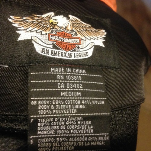 Harley Davidson Jacket Black with orange/white stripes -Medium SIZE - Picture 4 of 5