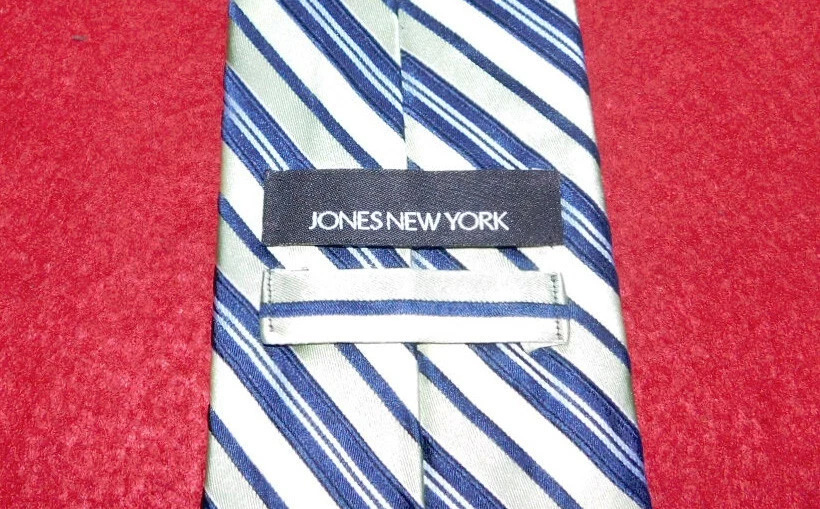 CORBATA A RAYAS VERDE/AZUL/BLANCO HECHA EN EE. UU. DE JONES NUEVA YORK - CORBATAS DE DISEÑADOR. Foto 3 de 3