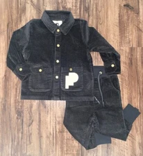 Kids Unisex Corduroy Jacket & Pants Set l Black Size 6