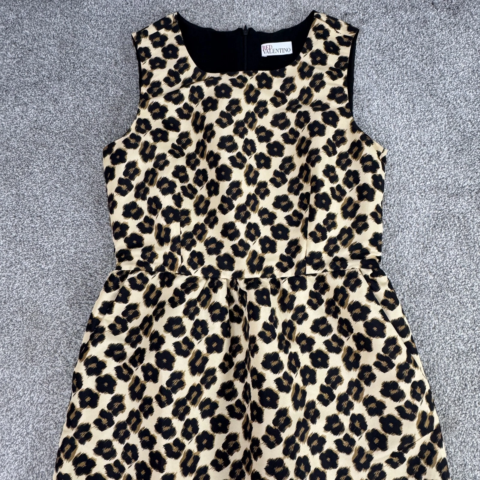 Abito donna rosso Valentino senza maniche stampa animalier taglia 40