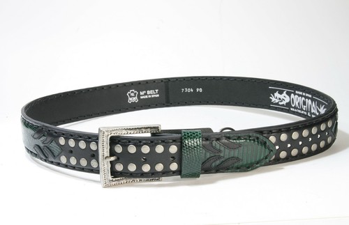 3210 Original Belts Cinturón Negro Iguana Verde Negro Verde Cinturón