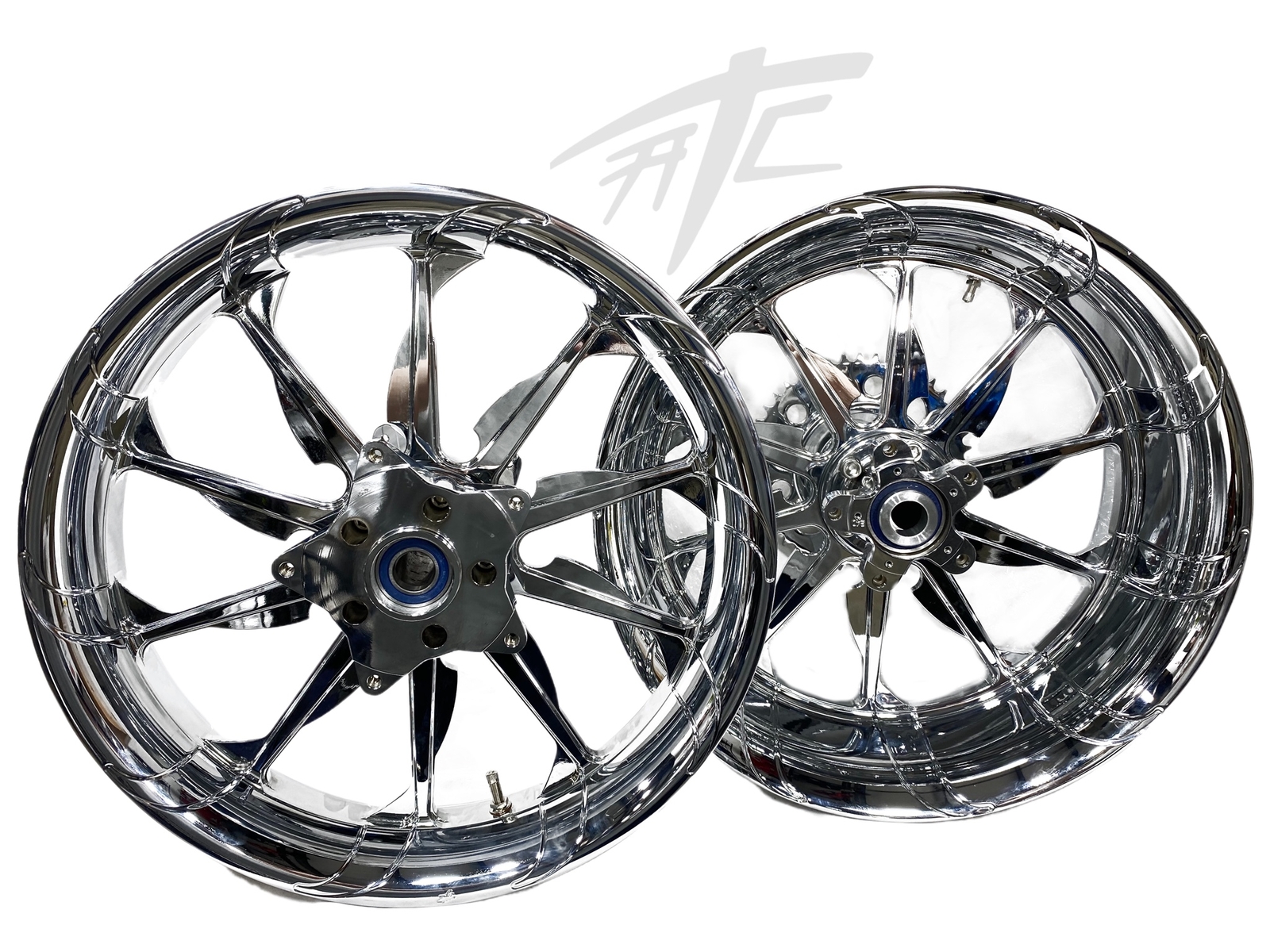 HAYABUSA 360 FAT TIRE CHROME TORNADO WHEELS 1999-2007 SUZUKI HAYABUSA
