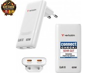 Fold 'N' Go Gan Charger 65W, 2 Ports USB-C LadegeräT, Faltbar, PD3.0, Kompakt,