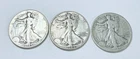 LIBERTY WALKING HALF DOLLAR LOT OF 3 - 90% SILVER #4857