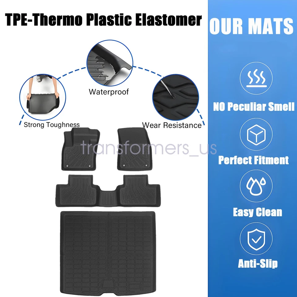 Alfombrillas 3D TPE y revestimiento de carga para maletero para todo tipo de clima 4 piezas para Volvo XC40 2019-2025 Foto 3 de 4