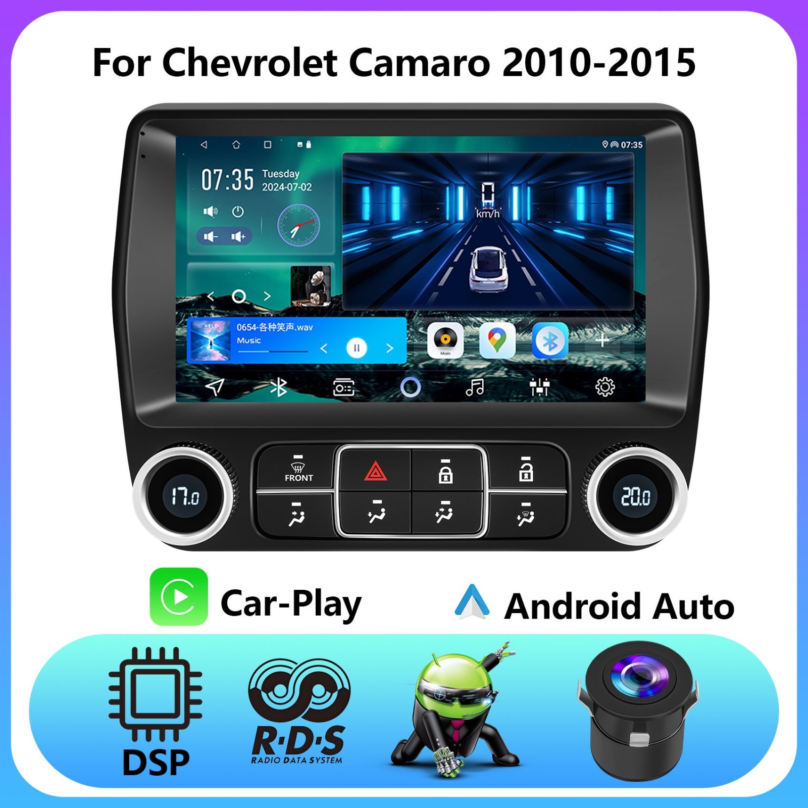 Apple Carplay Android Car GPS Radio Stereo For Chevrolet Camaro 2010-2015 WIFI