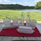 VTG Wexford Anchor Hocking Pressed Glass EUC 7pc Set w/Lids
