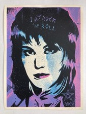 OBEY SHEPARD FAIREY JOAN JETT POP ART SCREEN PRINT SIGNED NUMBERED I ROCK N ROLL