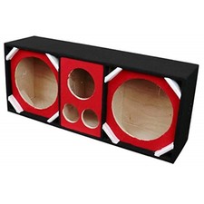 Deejay LED Two 12in Woofers Plus Two Tweeters and O, Black, D12T2H1RED