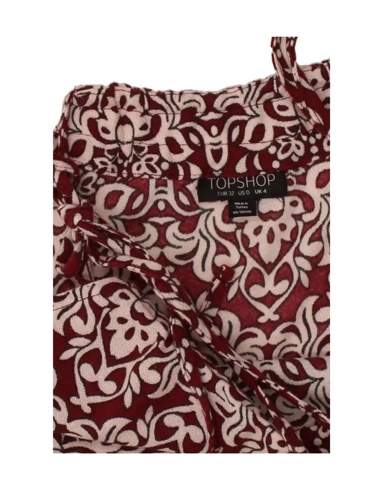 TOPSHOP Mujer Sin Mangas Solero Reino Unido 4 XS Granate Cachemira Poliéster DC19 Foto 3 de 3