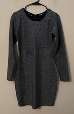 Superdry Sparkly Metallic Blue Long Sleeve Bodycon Stretch Party Dress. Size 8