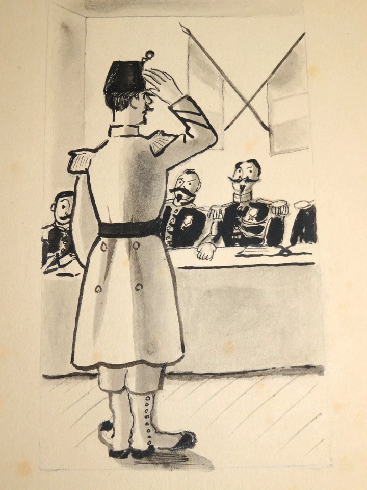 Jean OBERLÉ 1900-1961 DESSIN ORIGINAL OEUVRE VICTOR HUGO NAPOLEON III LE PETIT f - Photo 2/3