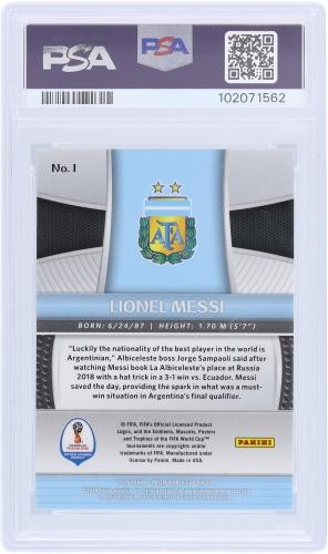 Lionel Messi Argentina FC Signed 2018 Panini Prizm World Cup #1