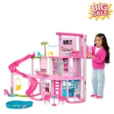 Barbie Dreamhouse, 75+ Pieces, Pool Party Doll House with 3 Story Slide
