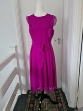 ROMA Purple Sleeveless Frill Detail Chiffon Dress Size 12  RRP £45