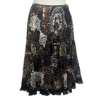 Alberto Makali 100% Silk Pleated Midi Skirt Women's Size 10 BOHO Gypsy