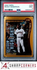 2002 TOPPS #333 RICKEY HENDERSON PADRES HOF PSA 9
