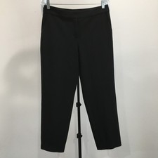 ST JOHN Caviar Black Crop/Ankle Dress Pant Womens sz 8